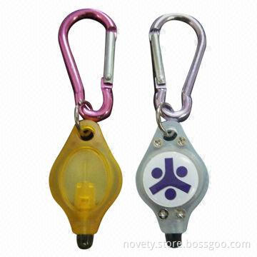 LED Keychains, Made of Metal and ABS, with 4 x AG3 Batteries